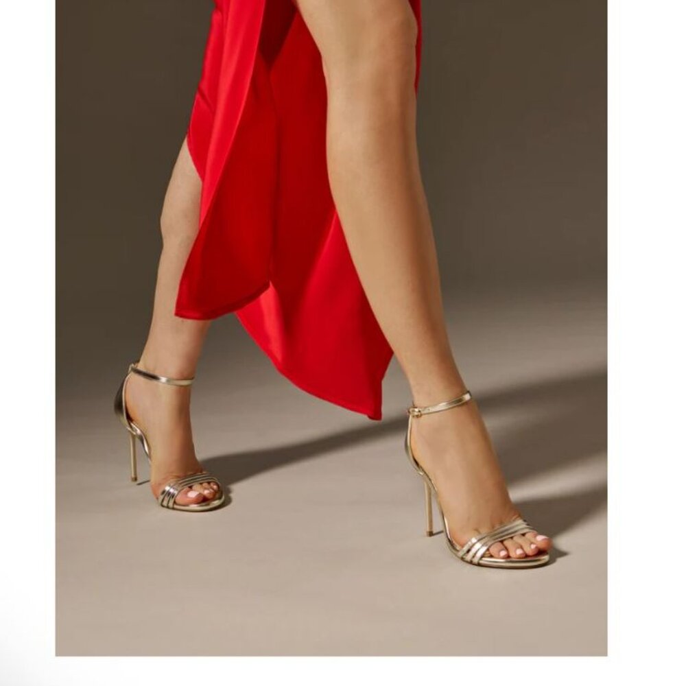 Sarah Flint Perfect Sandal 100 heels Metallic Silver Nappa Wedding Formal 37/7